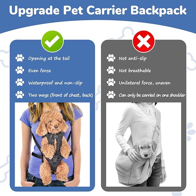Pet Carrier Backpack, Adjustable Front Dog Carrier, Legs Out Dog Chest Carrier - Image 3