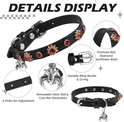 EXPAWLORER Cat Collar for Girl Boy- Adjustable Leather Pet Collar - Image 3