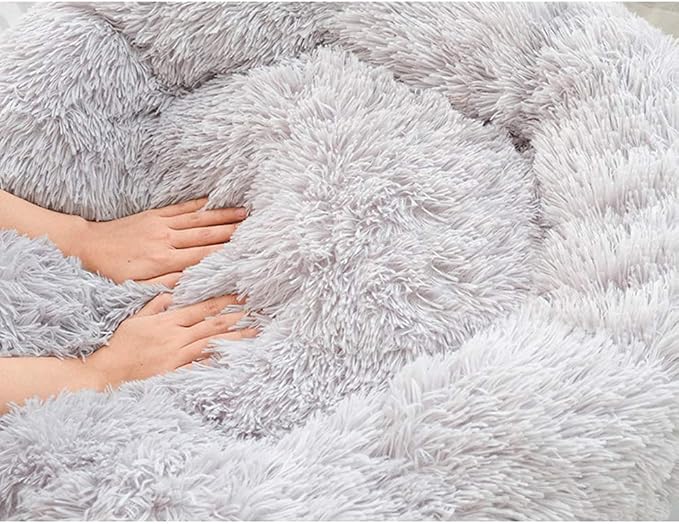 BODISEINT Faux Fur Dog Bed, Shag Round Anti-Anxiety Pet Calming Doughnut Cuddler - Image 6