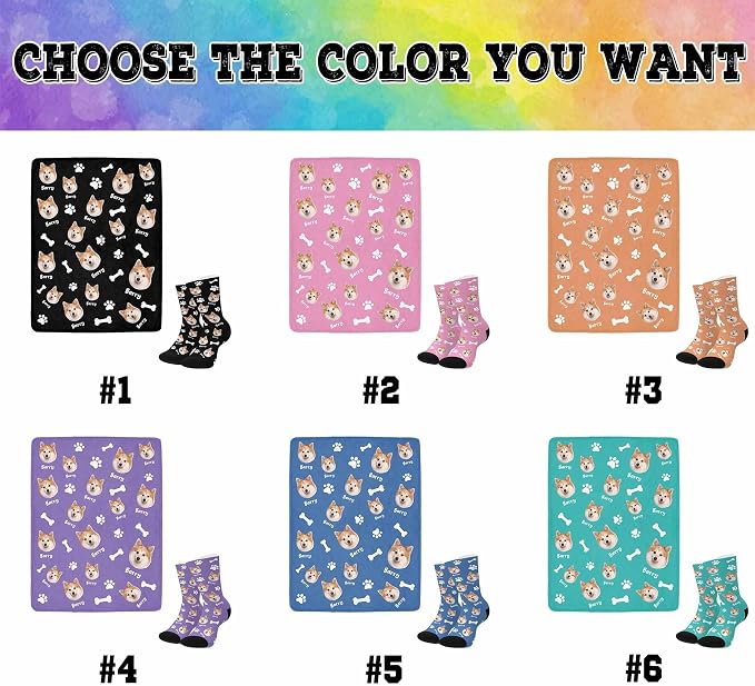 Personalized Paw Print Dog Blanket - Image 2