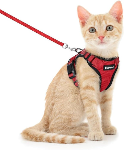 Dooradar Cat Harness and Leash Set, Escape Proof Safe Adjustable Kitten Vest by Dooradar