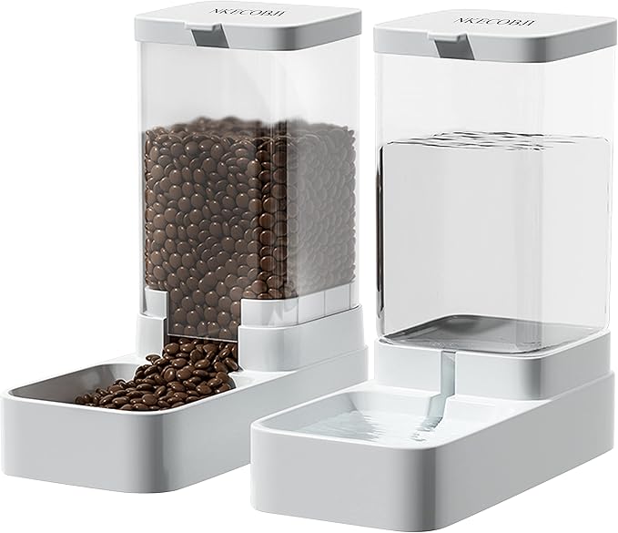 Gravity Pet Feeder and Water Dispenser Set, Automatic Dog Feeder and Dog Water by NKECOBJI