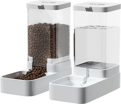Gravity Pet Feeder and Water Dispenser Set, Automatic Dog Feeder and Dog Water by NKECOBJI