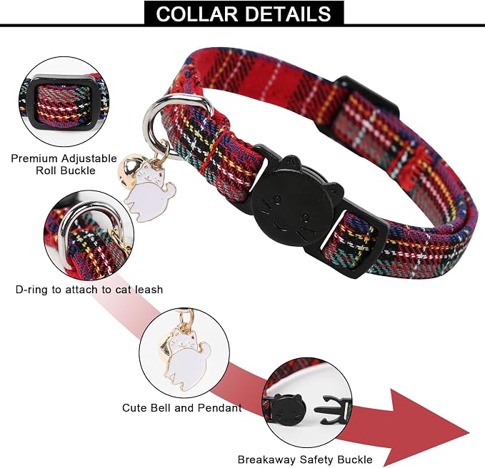 Unique style paws 2 Pack Christmas Kitten Collar Breakaway - Image 2