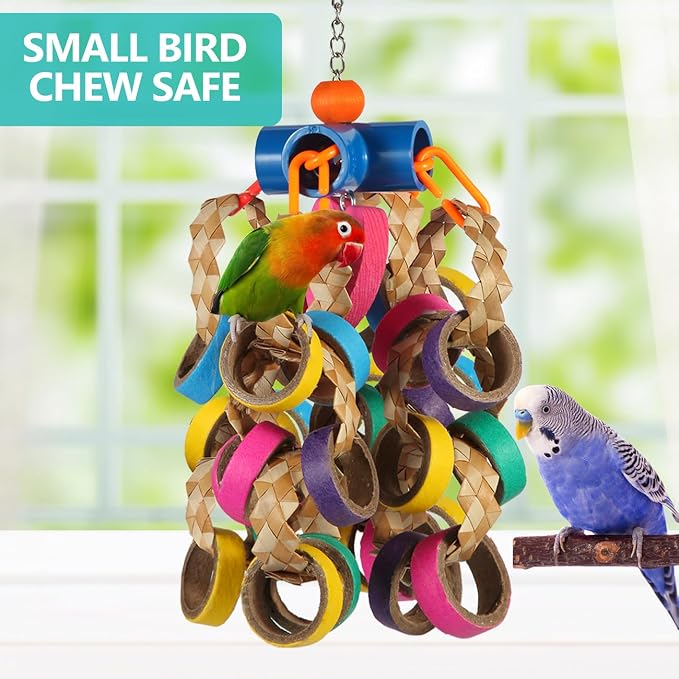 lovyoCoCo Bird Toys Conure Toys, Bird Parrot Foraging Shredder 24 Pcs Colorful - Image 6
