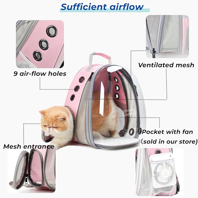Lollimeow Cat Carrier Backpack, Expandable Bubble Pet Carrier - Image 2