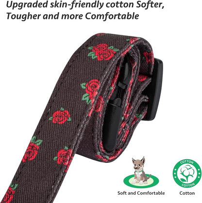 Cotton Handmade Dog Collar Cute and Distinctive Patterns Black Rose - Image 4