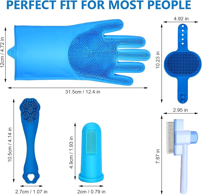 nooepc 6PCS Dog Washing Gloves Pet Grooming Gloves Dog Bath Supplies Dog Bath - Image 7