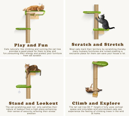 Floor to Ceiling Cat Tree for Kittens, Wall Mounted Cat Wall Furniture - Image 5