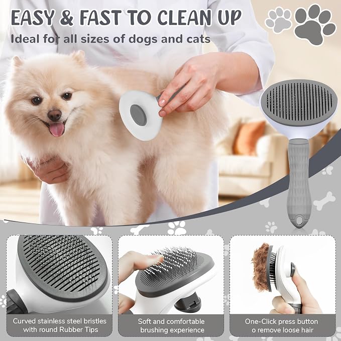 Dog Brush & Grooming Kit – 9-Piece Pet Brush & Deshedding Set - Image 4