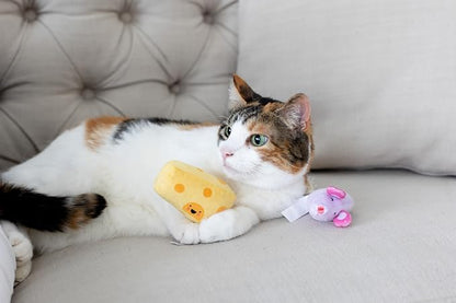 Pearhead Hide and Squeak Teaser Cat Toys, Crinkle and Rope Catnip Mouse and - Image 3