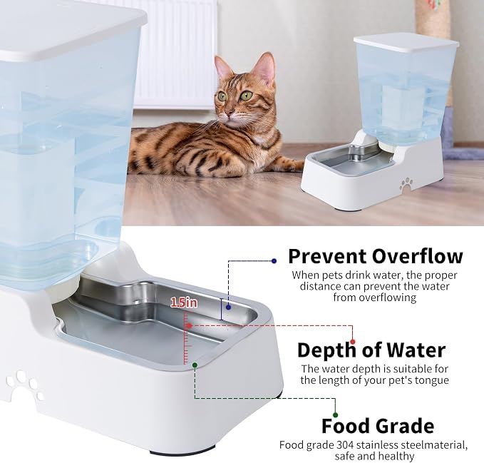 Meikuler Automatic Dog Cat Water Dispenser Large Capacity 5Lfor Cats and Medium - Image 4