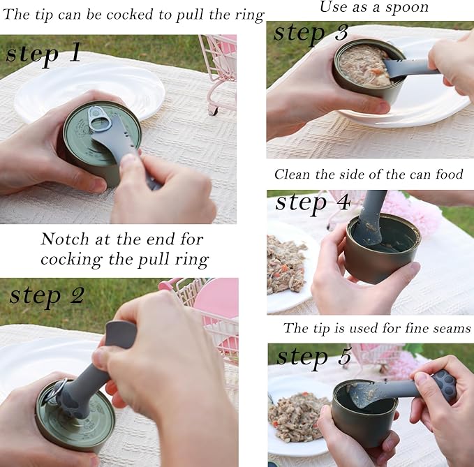 Pet Food Can Spoon & 3 Pcs Can Covers | Cute Paw Shape Opener Spatula Cat Wet - Image 4