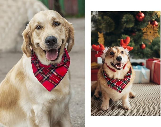 Christmas Plaid Dog Bandana - Image 8