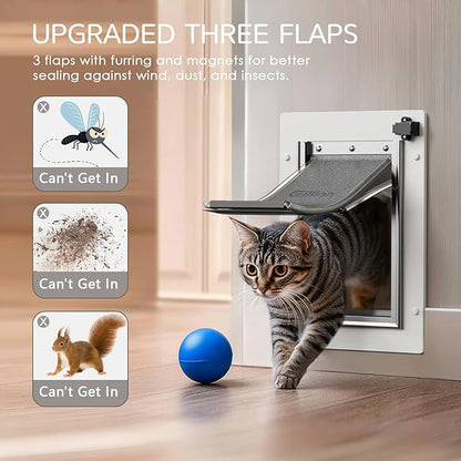 Cat Door for Wall Dog Door for Wall Exterior, 3-Flap Small Pet Door for Walls - Image 3