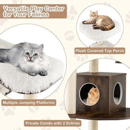 PETSITE Tall Cat Tree for Indoor Cats, 71 Inches Multi-Level Modern Cat Tower - Image 4