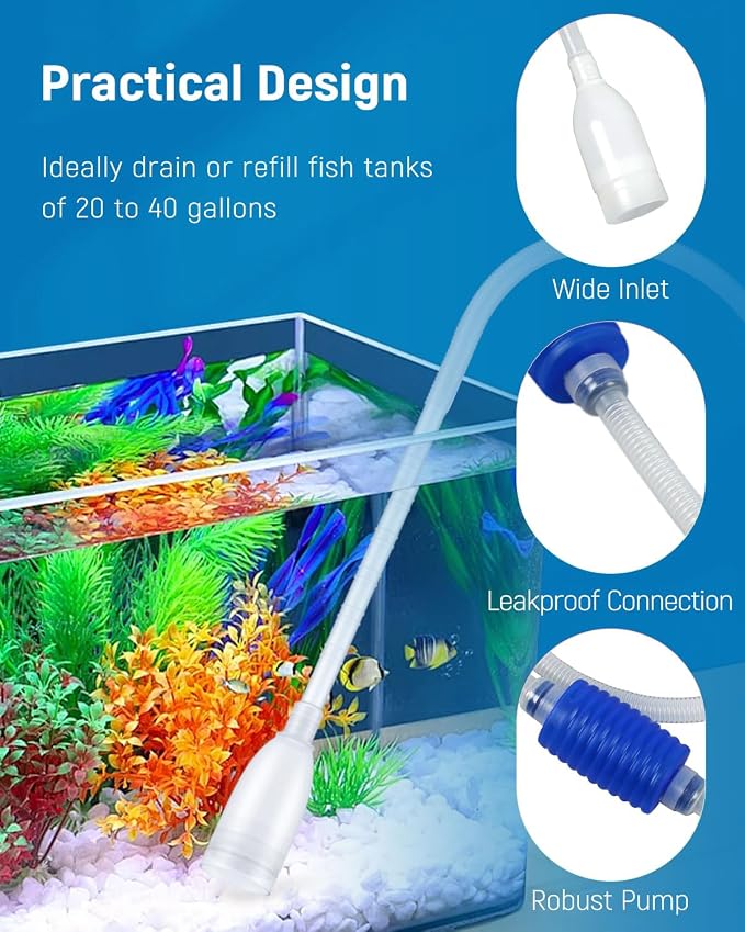 Pawfly Aquarium Water Changer Aquarium Siphon Vacuum Cleaner - Image 6