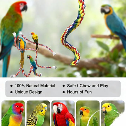 Bird Rope Perches, Parrot Toys, Bungee Rope Perches - Image 6