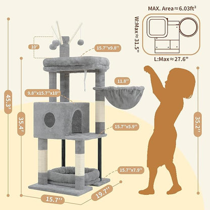 Heybly Cat Tree, 45.3-Inch Cat Tower - Image 4