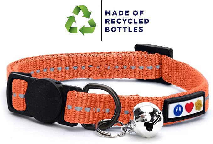 Pawtitas Recycled Coral Reflective Cat Collar – Eco-Friendly Breakaway Safety - Image 2