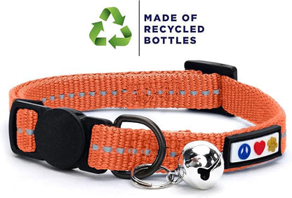 Pawtitas Recycled Coral Reflective Cat Collar – Eco-Friendly Breakaway Safety - Image 2