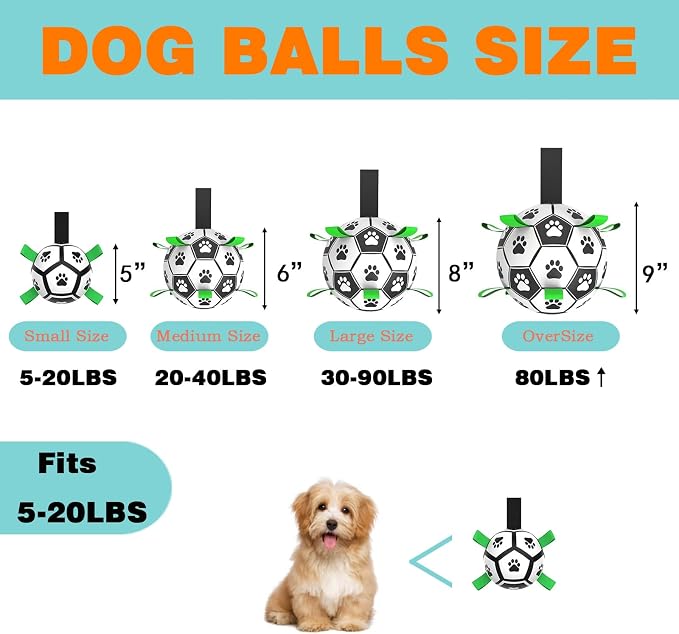 Dog Toys Soccer Ball with Straps, Interactive Toys - Image 2
