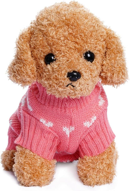 Dxhycc Dog Knitted Sweater Dog Heart Sweater Puppy Sweater Warm Soft Pet - Image 5