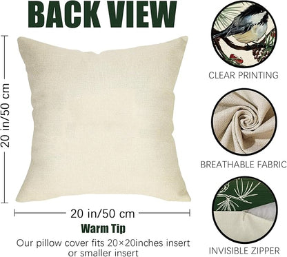 Fahrendom Hello Winter Green Decorative Throw Pillow Covers 20 x 20 Set of 4 - Image 2