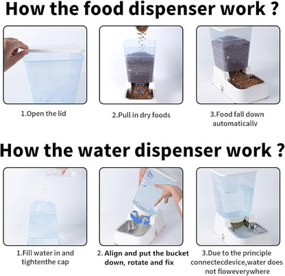 Meikuler Pets Auto Feeder 5.2L, Food Feeder and Water Dispenser Set - Image 5