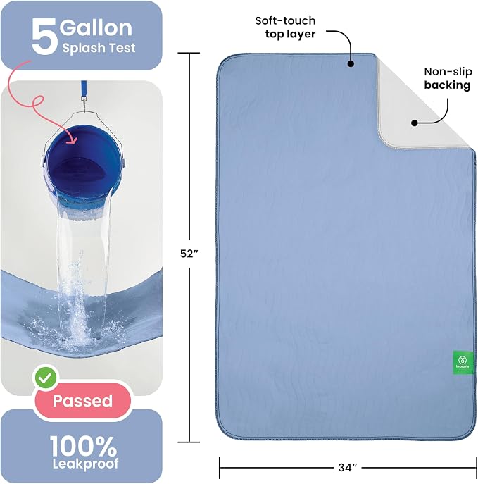 IMPROVIA® Washable Underpads, Heavy Absorbency Reusable Incontinence Pads - Image 3