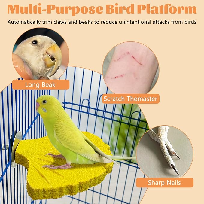 3 Pcs Parrot Perch Resin Bird Beak Grinding Stone Leaf Shape Perch Stand Foot - Image 6