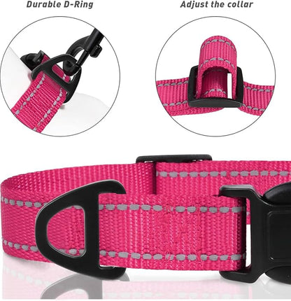 TagME Dog Collar, Adjustable Reflective Nylon Pet Collar - Image 3