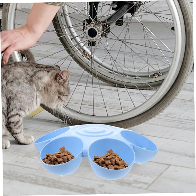 Toyvian Multi-Grid Floral Pet Feeding Bowl - Image 5