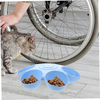 Toyvian Multi-Grid Floral Pet Feeding Bowl - Image 5