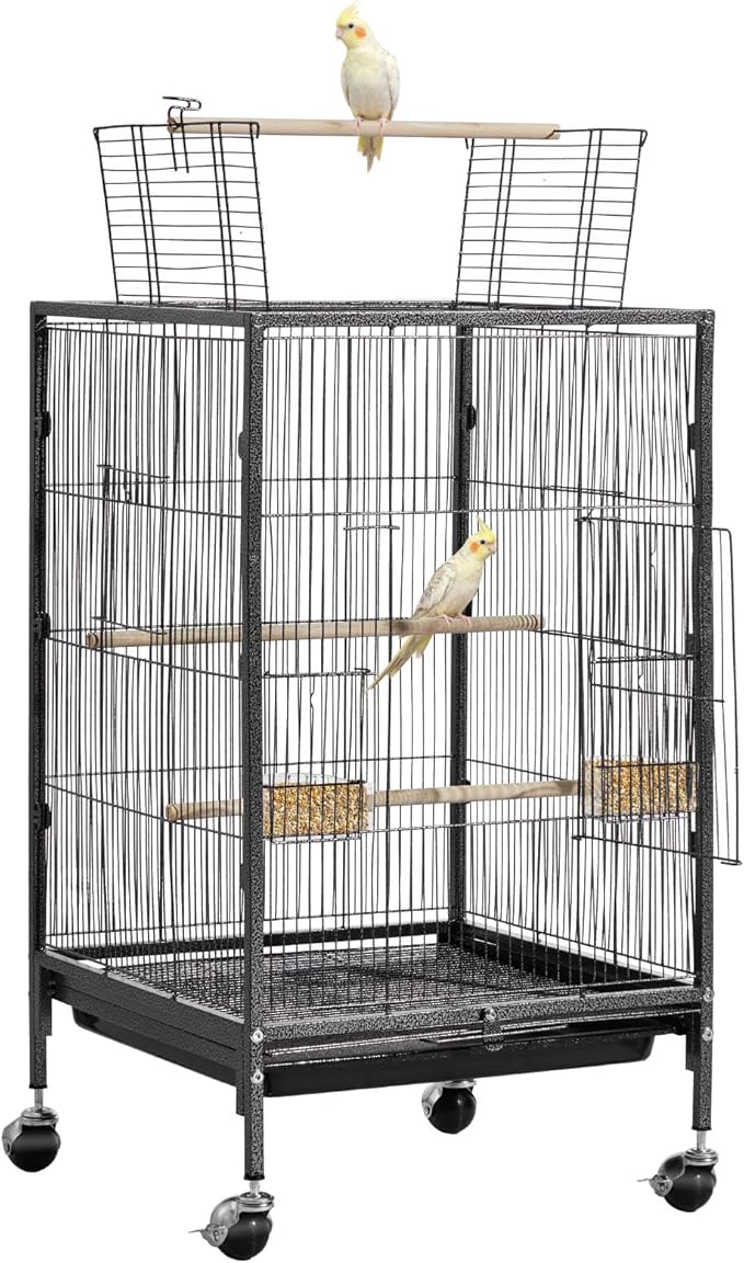 VEVOR Bird Cage, Open Flat Top, Wrought Iron Bird Flight Cage by VEVOR