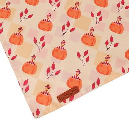 ADOGGYGO Thanksgiving Dog Bandanas 2 Pack, Reversible Turkey Pumpkin Pet Scarf - Image 6