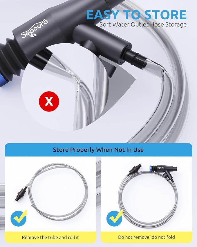 Gravel Vacuum for Aquarium, Fish Tank Cleaner Kit, Mini Manual Fishtank Vacuum - Image 5