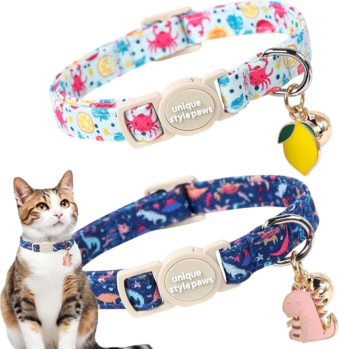 Unique style paws 2 Pack Spring Summer Kitten Collar Breakaway by Uniquestylepaws