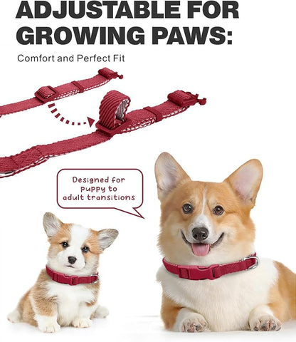 Dynmeow Soft and Breathable Cotton Dog Collar, Durable Adjustable Pet Collar - Image 3