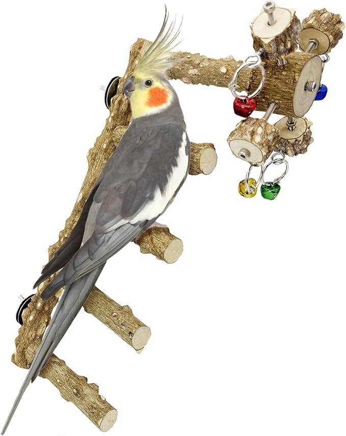 BNOSDM Natural Wood Bird Ladder Perch by BNOSDM
