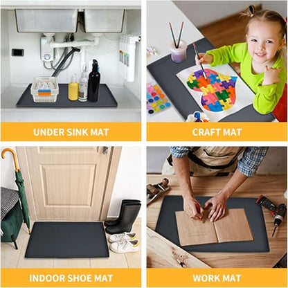 Dog Food Mat, Silicone Waterproof Food Tray, Non Slip Pet Bowl Mats Placemat - Image 7