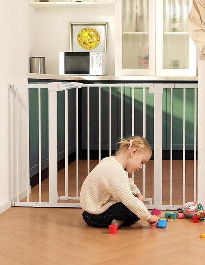 Babelio Metal Baby Gate, 29-43" Auto Close Easy Install Pet Gate PressGuard P7 by BABELIO
