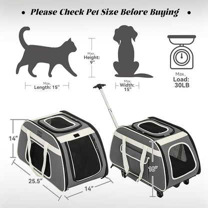 PETSFIT Large Pet Carrier with Wheels Designed - Image 2