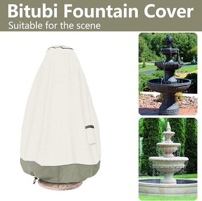 Bitubi Fountain Cover（48"x68"） 600D Oxford Cloth Garden Fountain Statue - Image 3