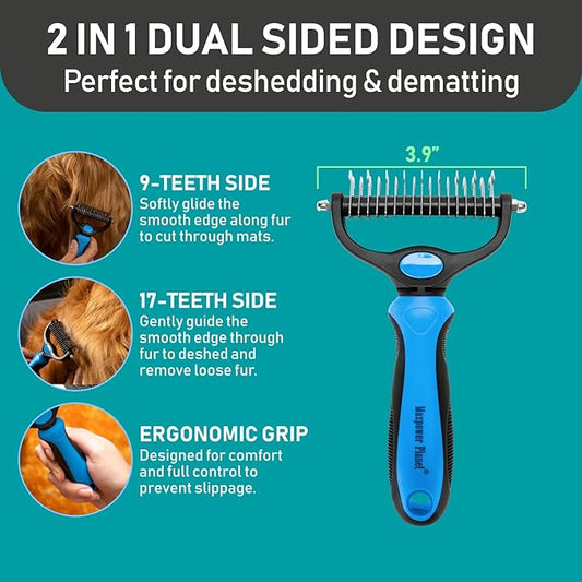 Maxpower Planet Pet Grooming Brush and 2X Grooming Gloves Combo - Image 2