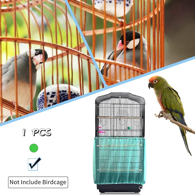 Daoeny Universal Bird Cage Cover, Adjustable Seed Feather Catcher, Soft Airy - Image 6