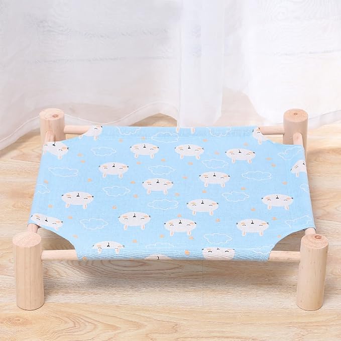 Pozico Cat & Dog Hammock Bed – Wooden Elevated Pet Cot - Image 4