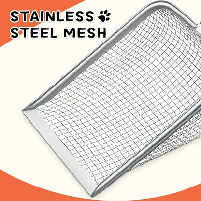 Cat Litter Scoop, Sturdy Litter Cleaner Corner Shovel, Stainless Steel Mesh - Image 5