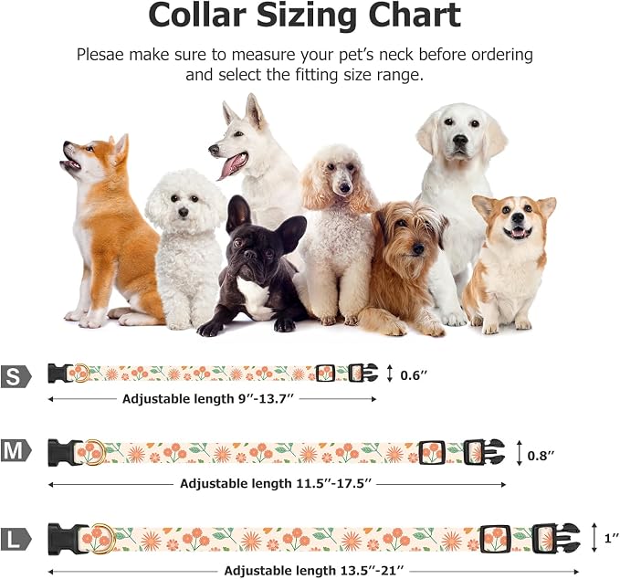 Cotton Handmade Dog Collar Cute and Distinctive Patterns Pink Sunflower - Image 3
