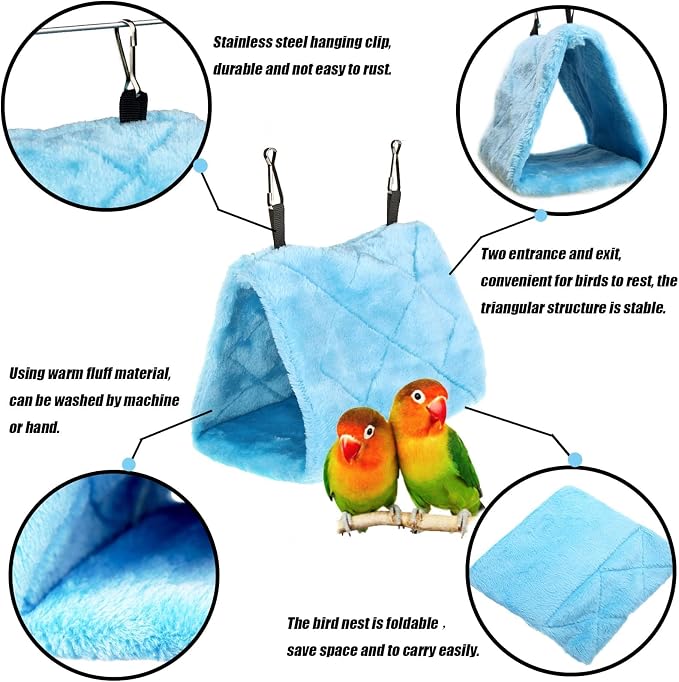 4Pcs Bird Tent Plush Hammock Warm Hut Hanging Parrot Nest - Image 3